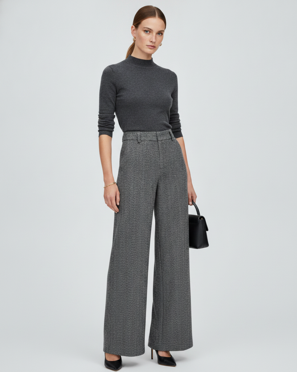 Women's High-Waisted Wide Leg Trousers – Elegant Straight-Leg Pants