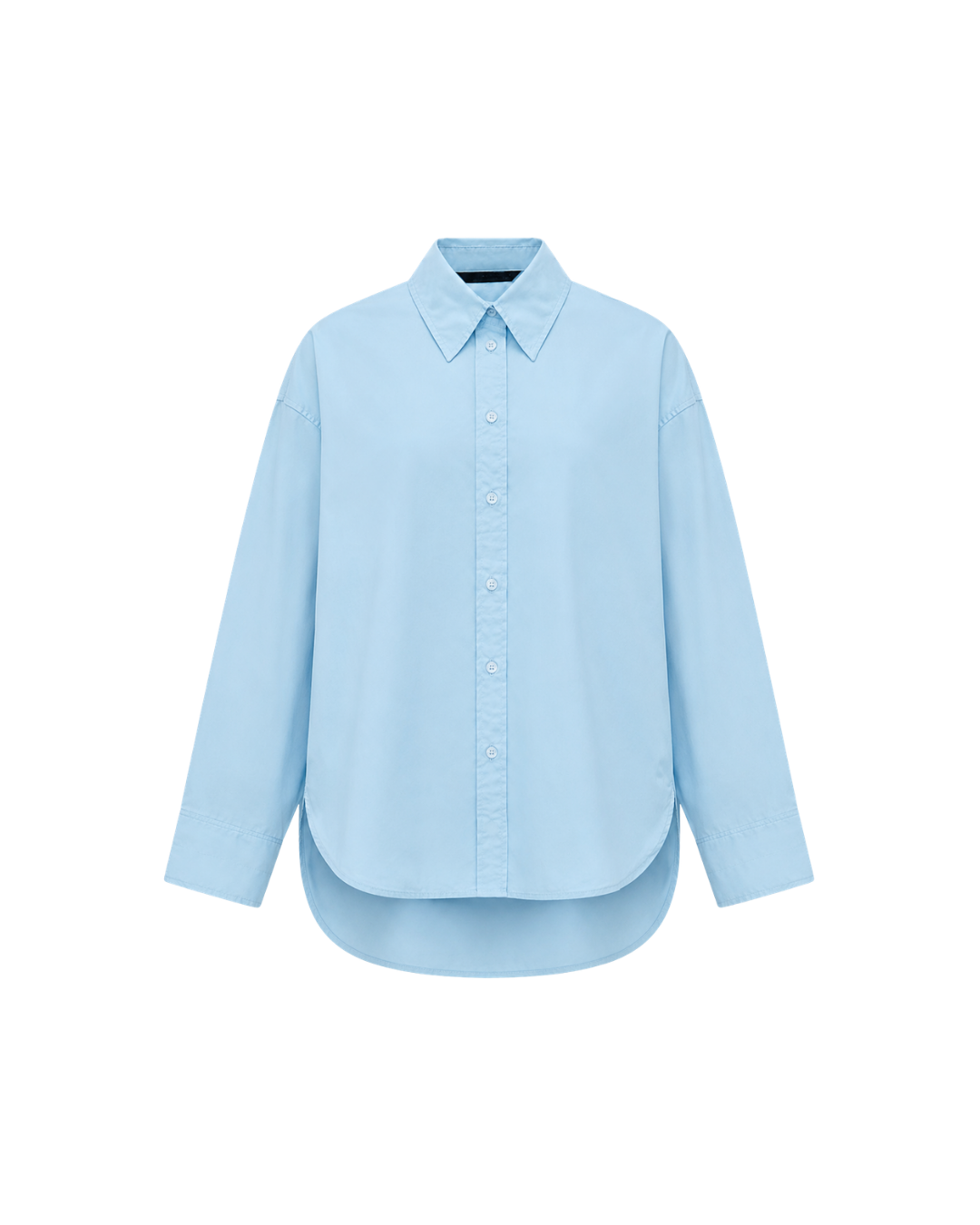 Women's Long Sleeve Poplin Shirt – Cotton Polyester Loose Button-Up Blouse