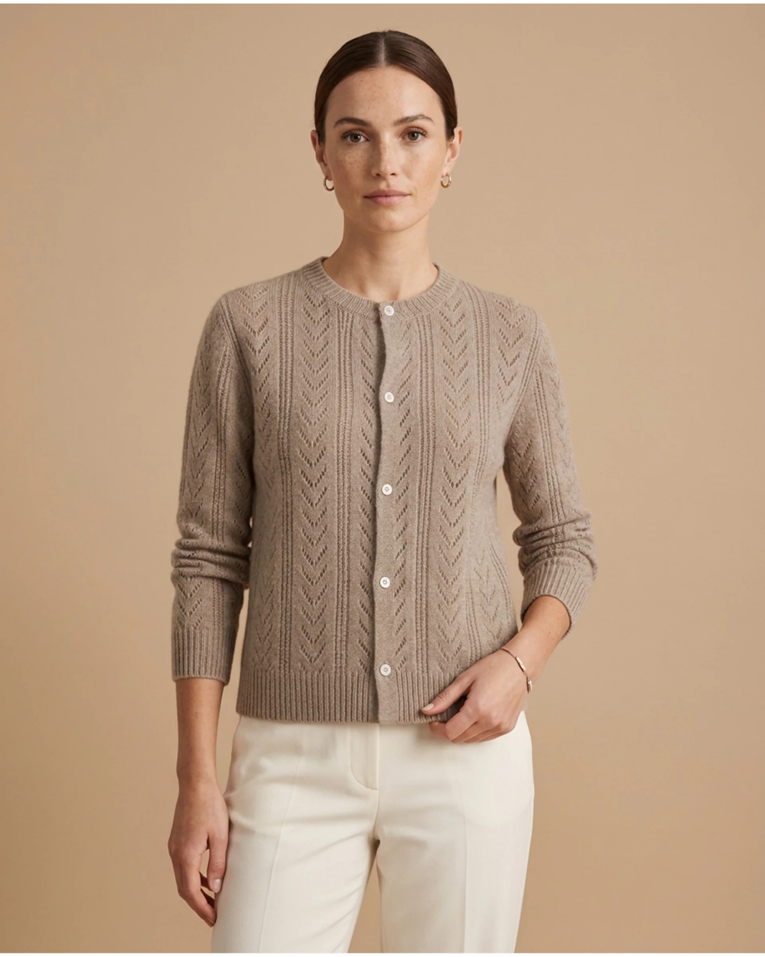 Women's Striped Cotton Button-Up Shirt – Long Sleeve Casual Blouse