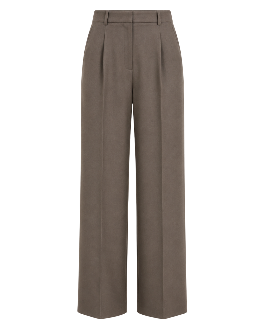 Women's High-Waisted Wide Leg Trousers – Cotton Polyester Blend Pants