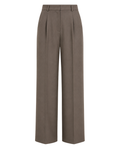 Women's High-Waisted Wide Leg Trousers – Cotton Polyester Blend Pants