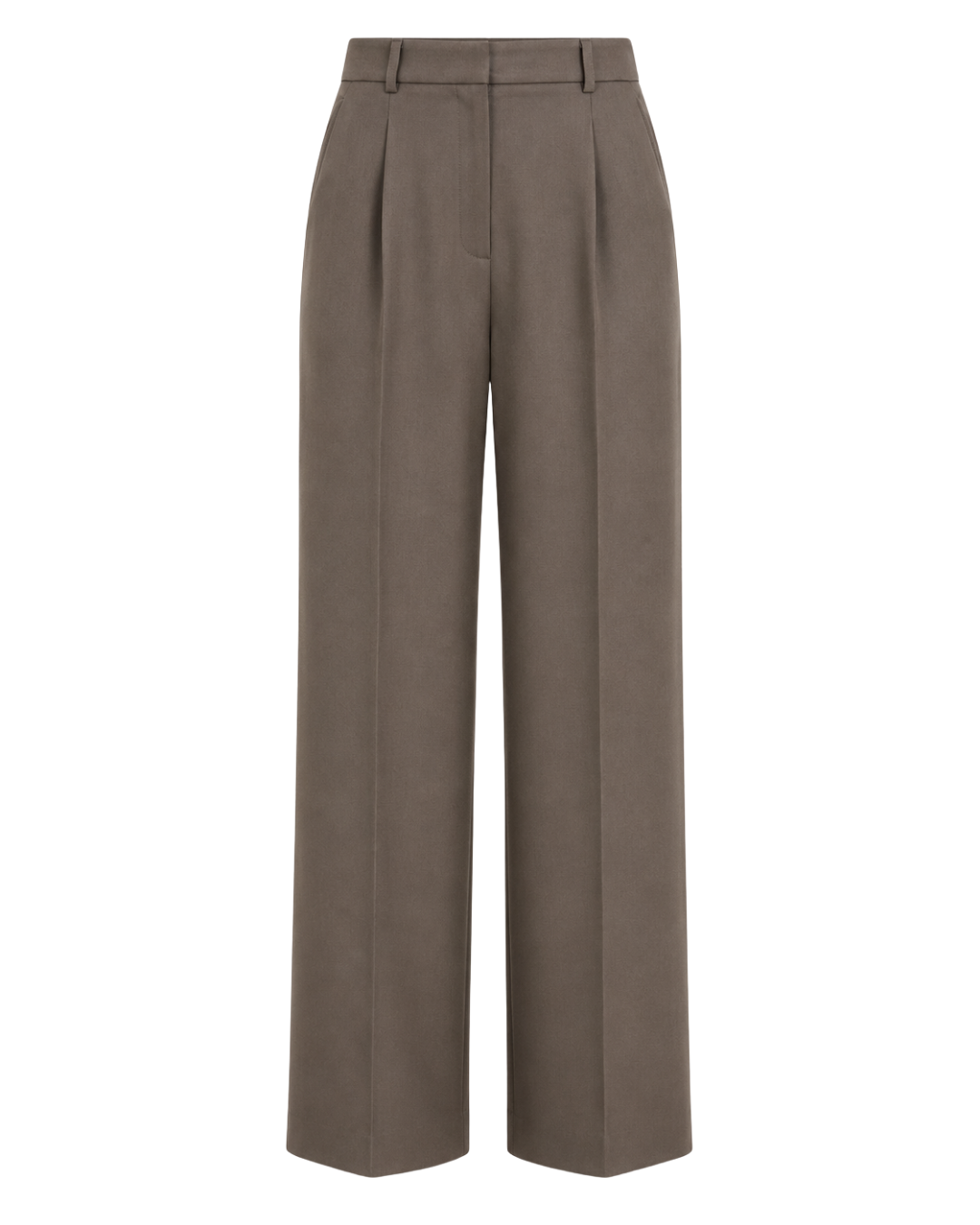 Women's High-Waisted Wide Leg Trousers – Cotton Polyester Blend Pants