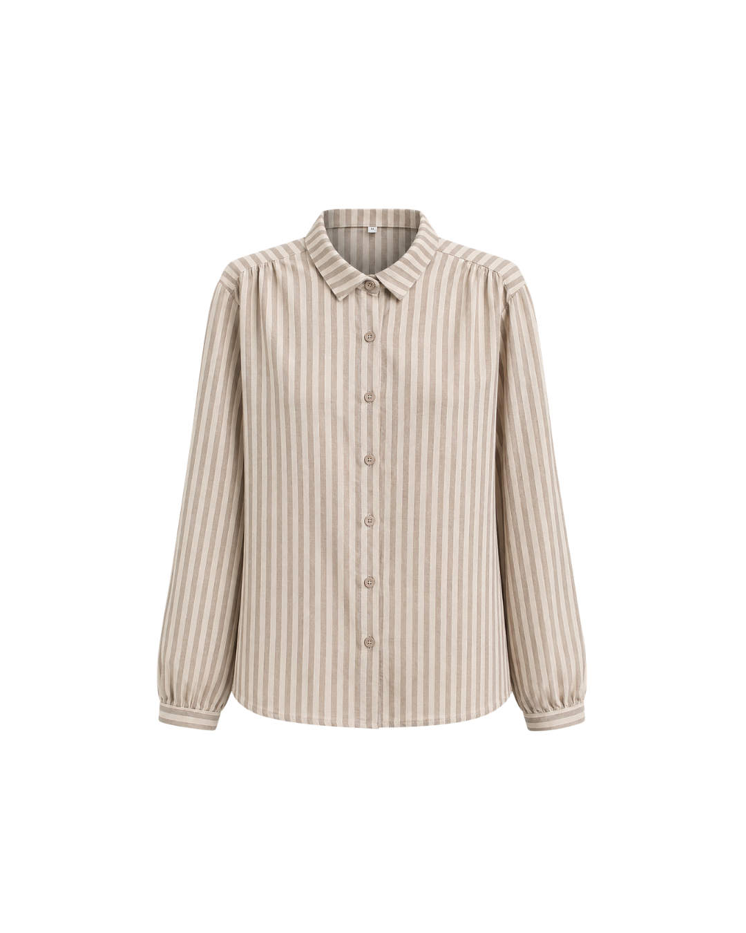 Women's Striped Cotton Button-Up Shirt – Long Sleeve Casual Blouse