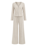 Women's Two-Piece Lounge Set – Long Sleeve Top & Relaxed Trousers