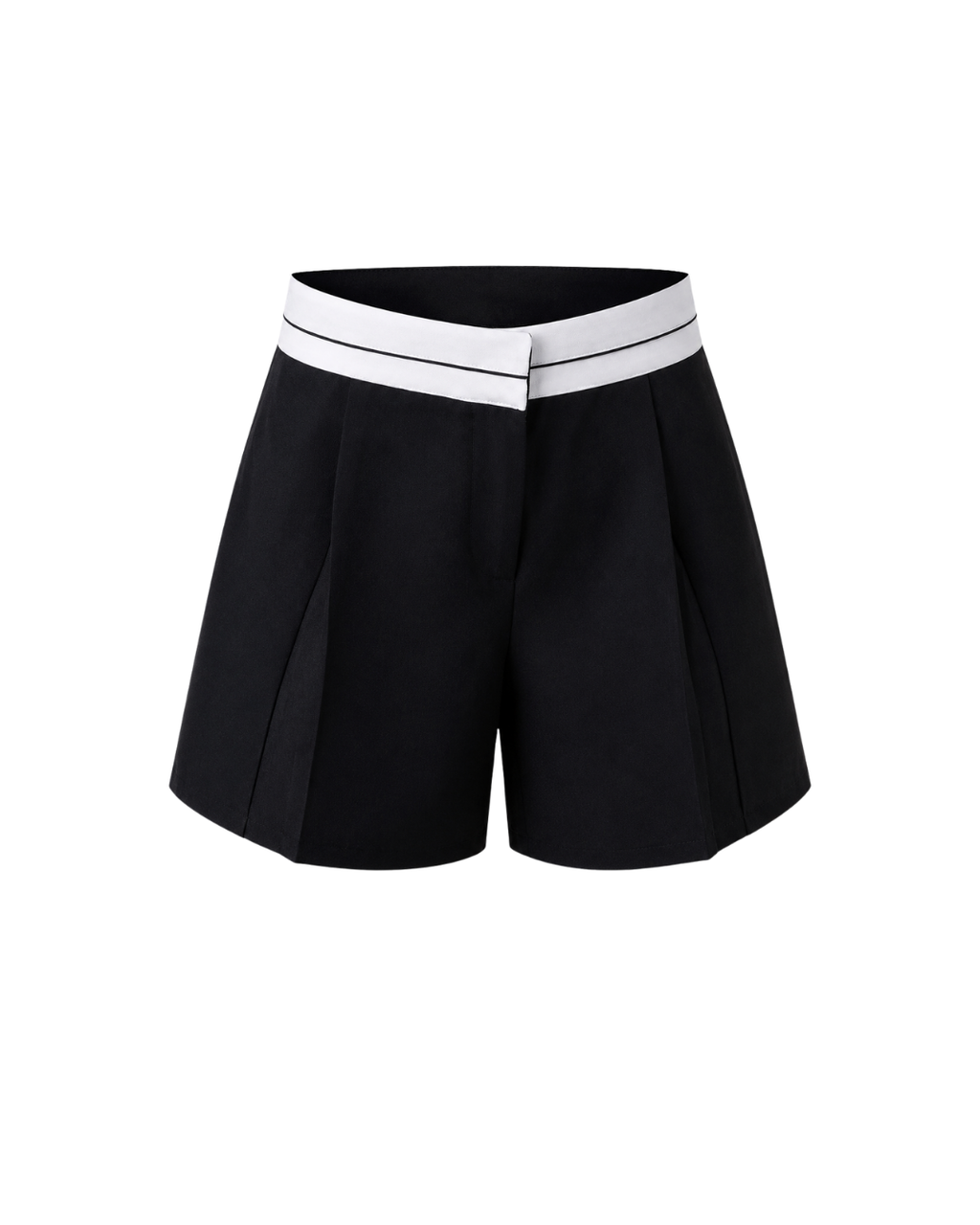 Women's High-Waisted Black Shorts – Polyester Urban Style Shorts