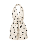 Women's Polka Dot Two-Piece Set – Sleeveless Open Back Polyester Outfit