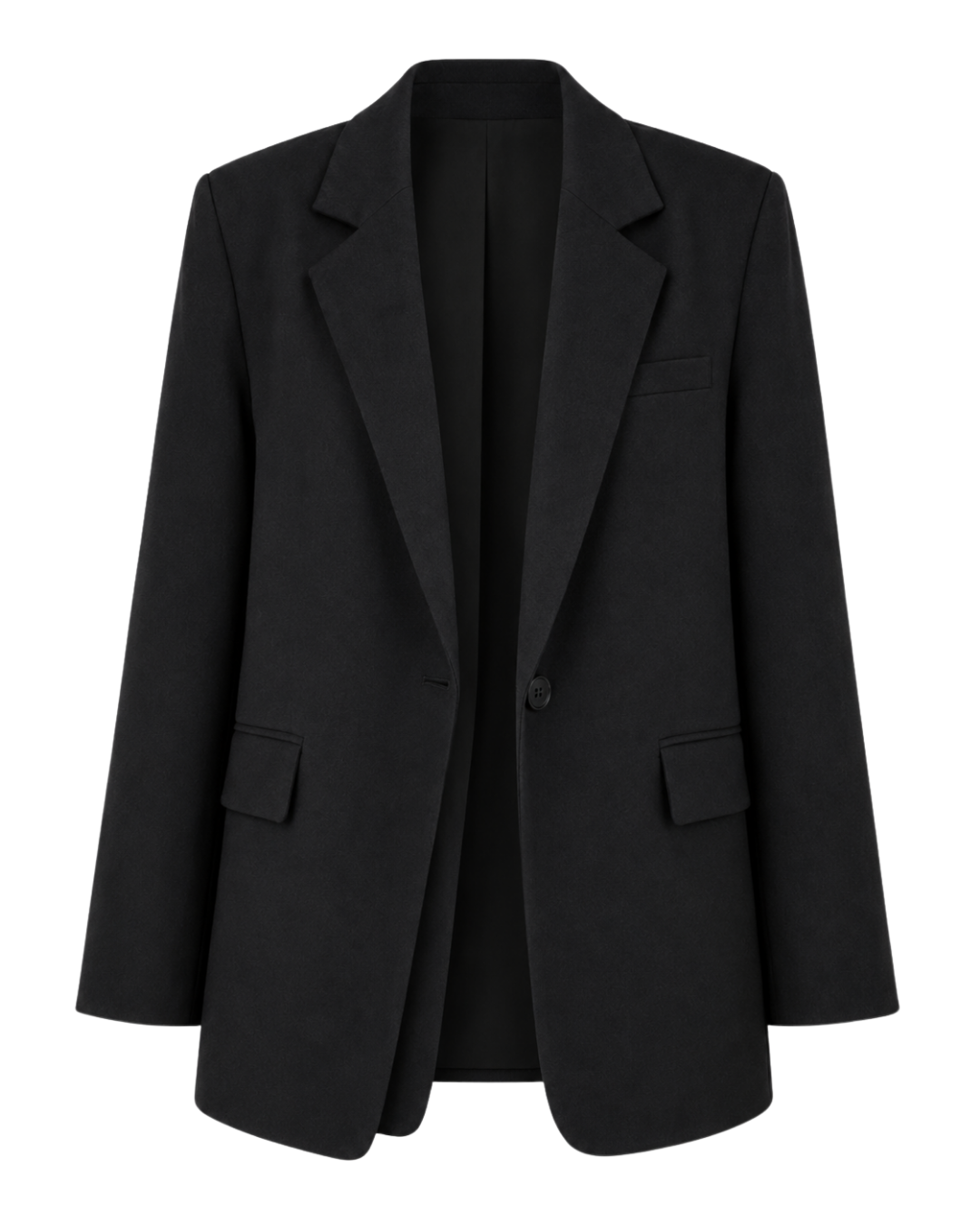 Women's Single-Button Blazer – Elegant Relaxed Fit Office Jacket