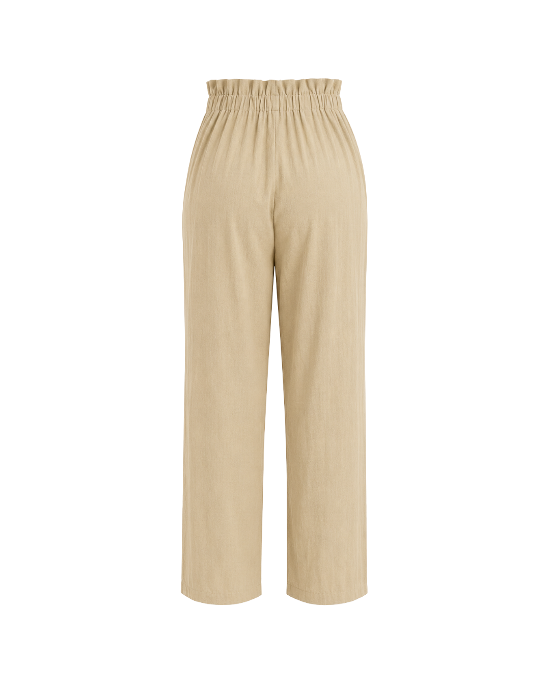 Women's Cotton Linen High-Waisted Trousers – Straight Leg Casual Pants