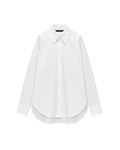Women's Long Sleeve Poplin Shirt – Cotton Polyester Loose Button-Up Blouse