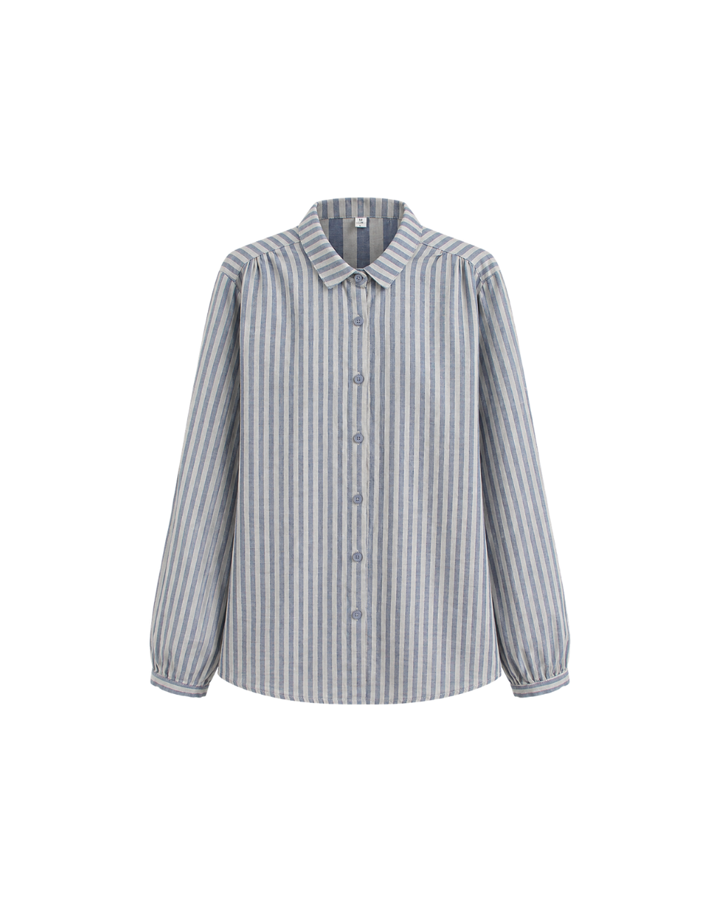 Women's Striped Cotton Button-Up Shirt – Long Sleeve Casual Blouse