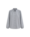 Women's Striped Cotton Button-Up Shirt – Long Sleeve Casual Blouse