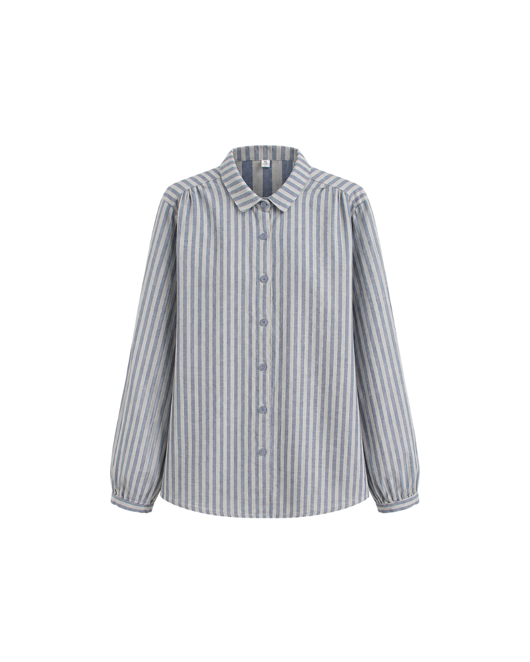 Women's Striped Cotton Button-Up Shirt – Long Sleeve Casual Blouse