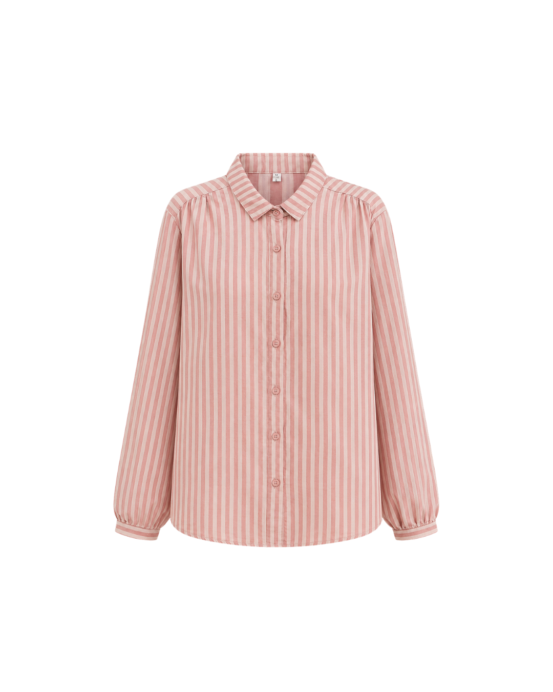 Women's Striped Cotton Button-Up Shirt – Long Sleeve Casual Blouse