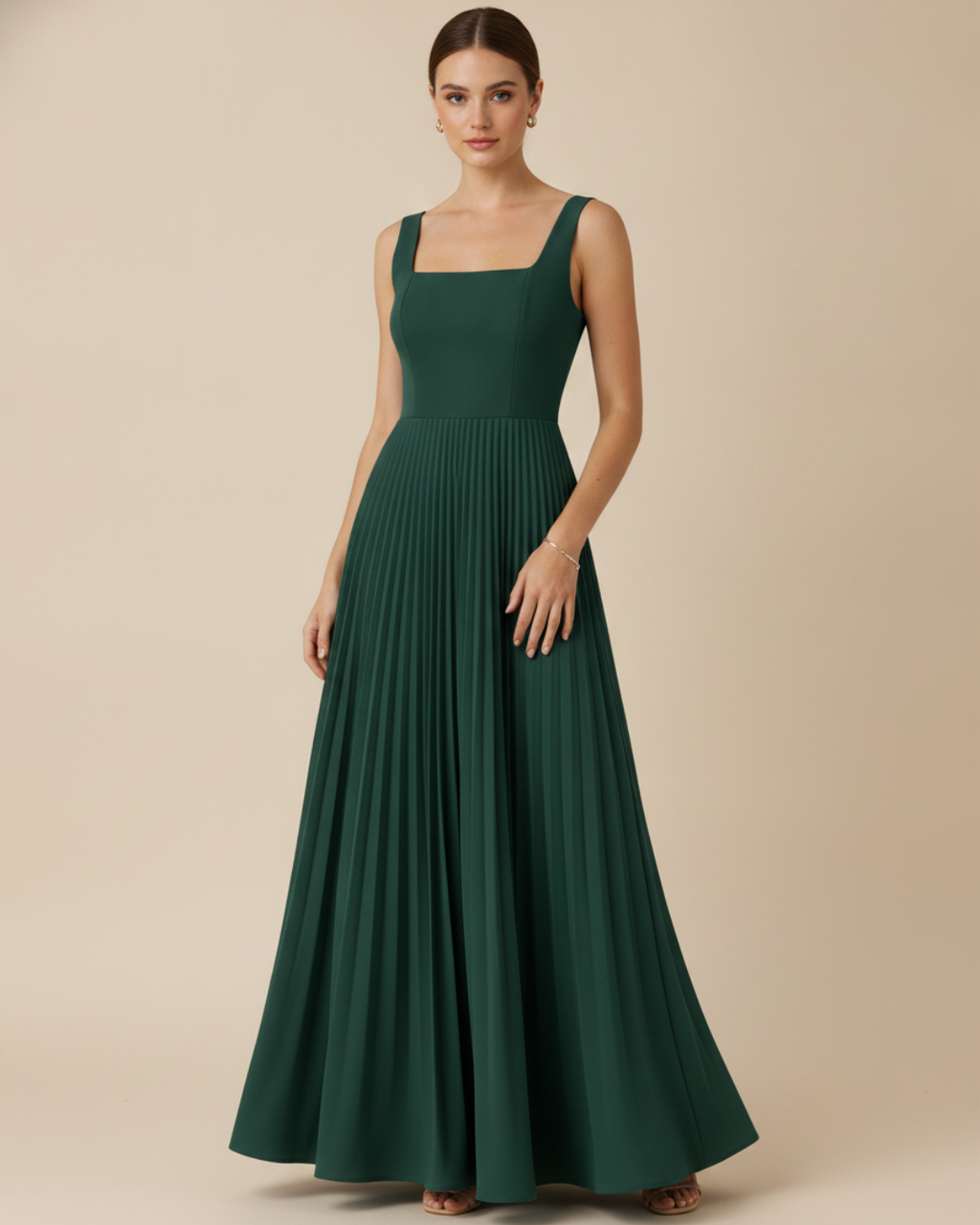Women's Sleeveless A-Line Maxi Dress – Elegant Polyester Evening Dress
