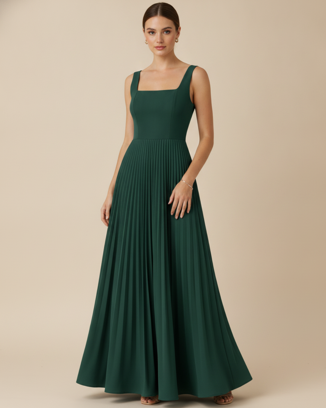 Women's Sleeveless A-Line Maxi Dress – Elegant Polyester Evening Dress