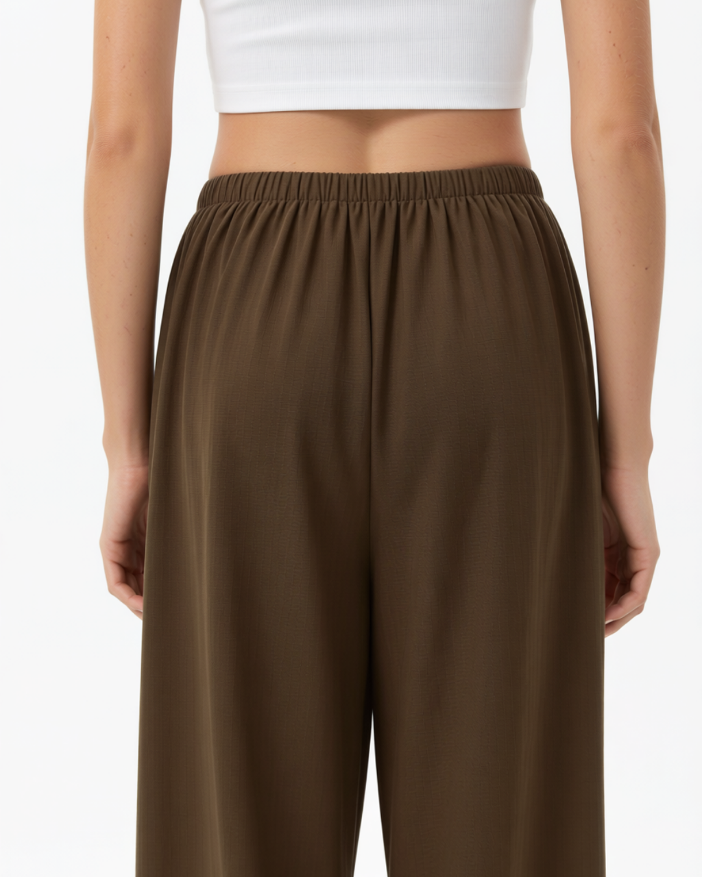 Women's Wide Leg Pants – Elastic Waist Relaxed Fit Trousers