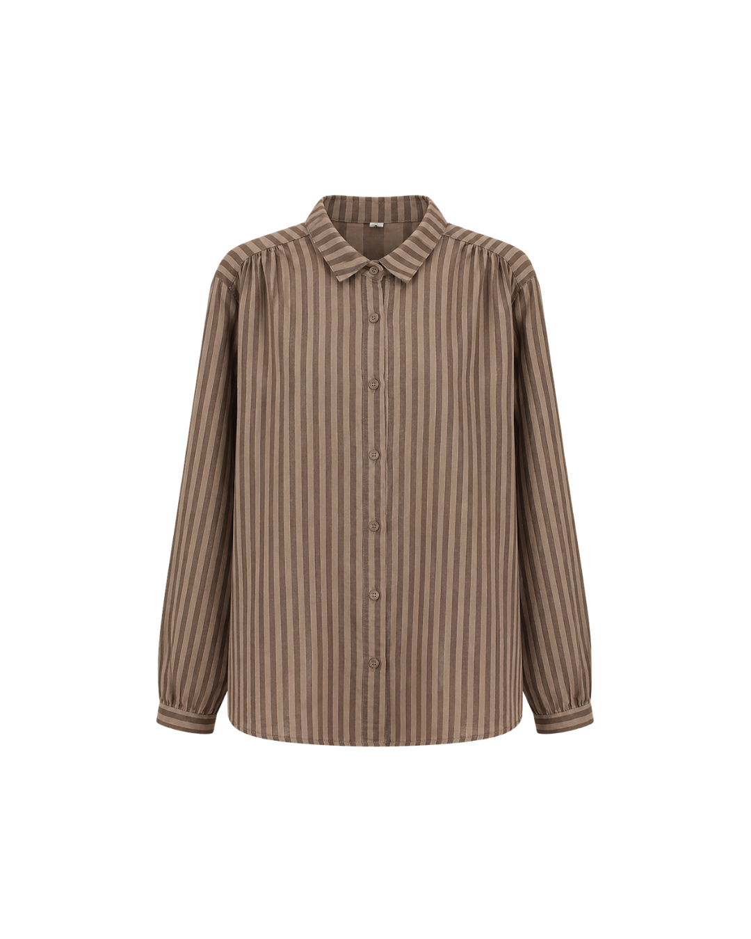 Women's Striped Cotton Button-Up Shirt – Long Sleeve Casual Blouse