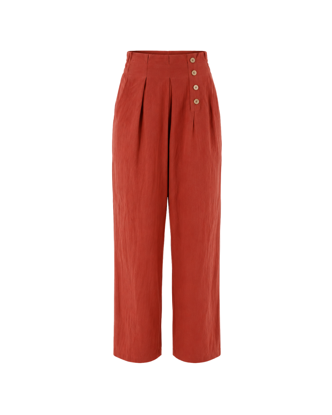 Women's Cotton Linen High-Waisted Trousers – Straight Leg Casual Pants