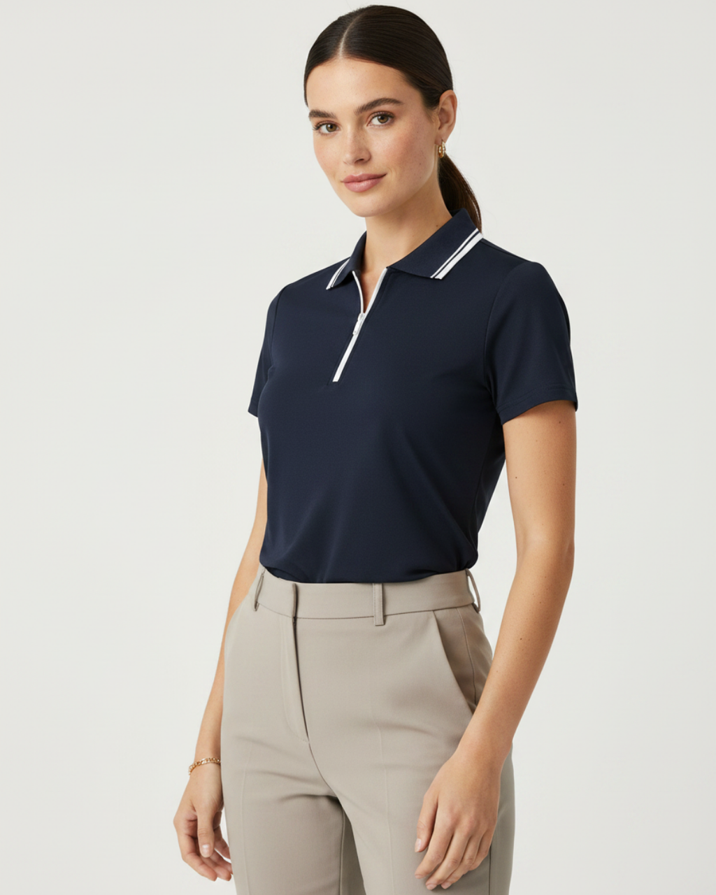 Women's Breathable Polo Top – Short Sleeve Nylon Summer Shirt
