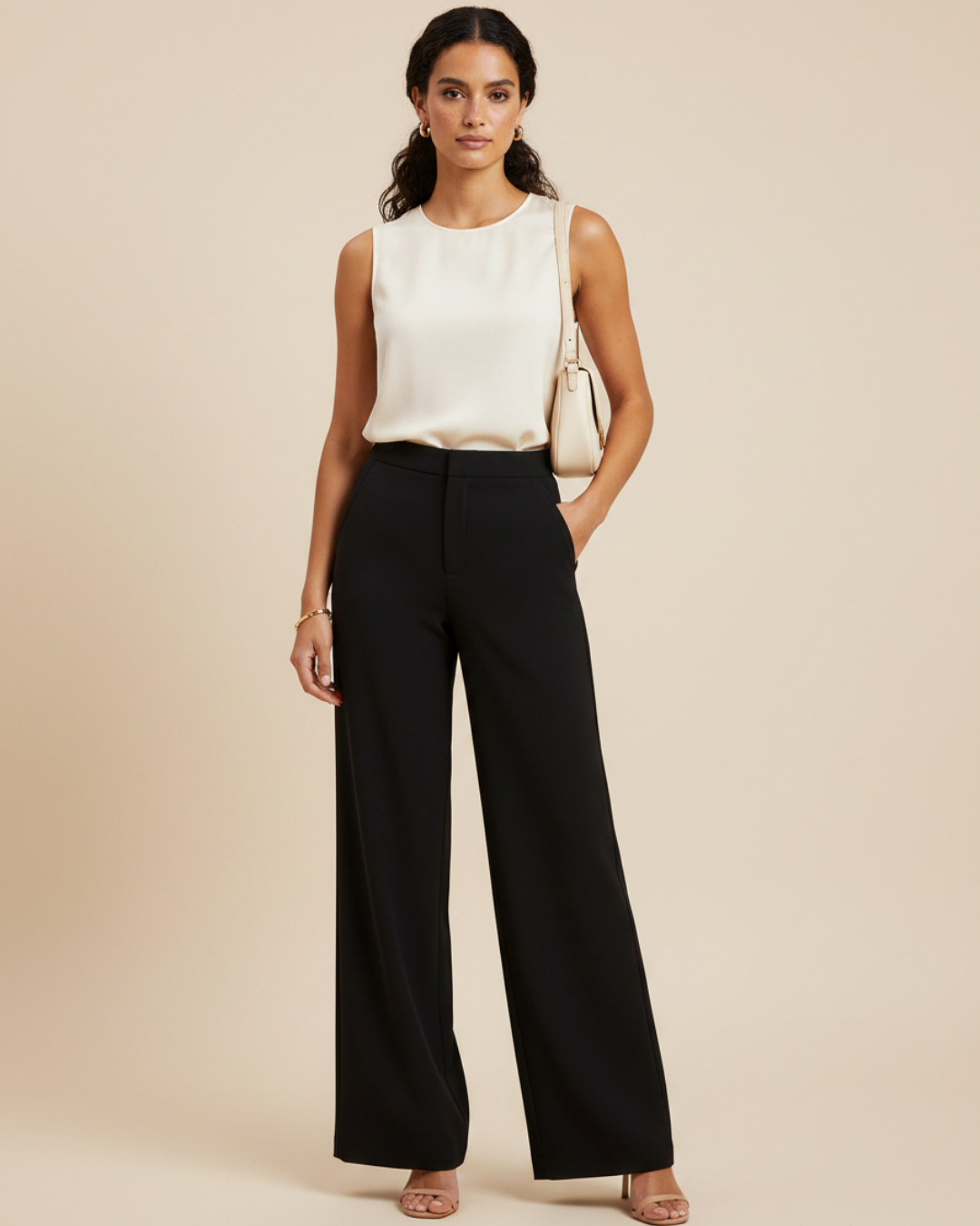 Women's High-Waisted Wide Leg Trousers – Elegant Straight-Leg Pants