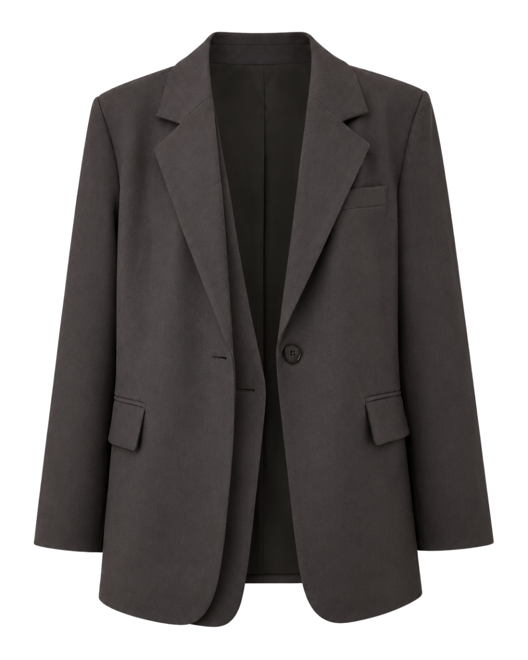 Women's Single-Button Blazer – Elegant Relaxed Fit Office Jacket