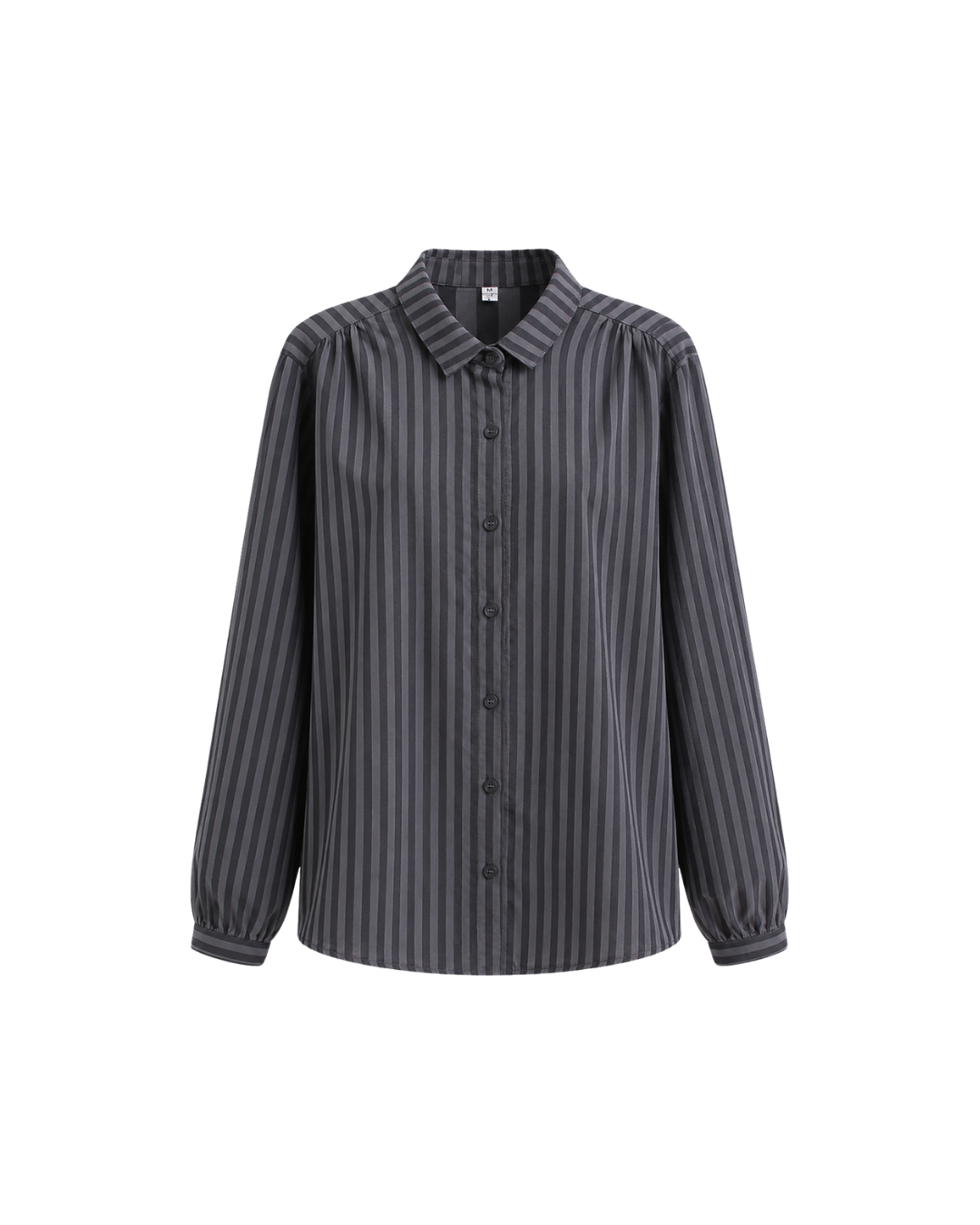 Women's Striped Cotton Button-Up Shirt – Long Sleeve Casual Blouse