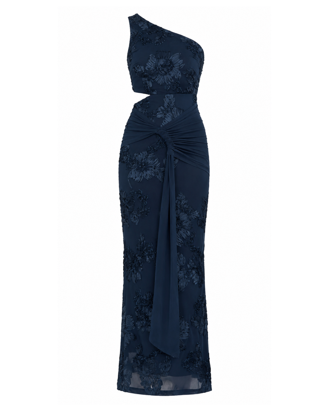 Women's One-Shoulder Floral Maxi Dress – Elegant Polyester Evening Dress