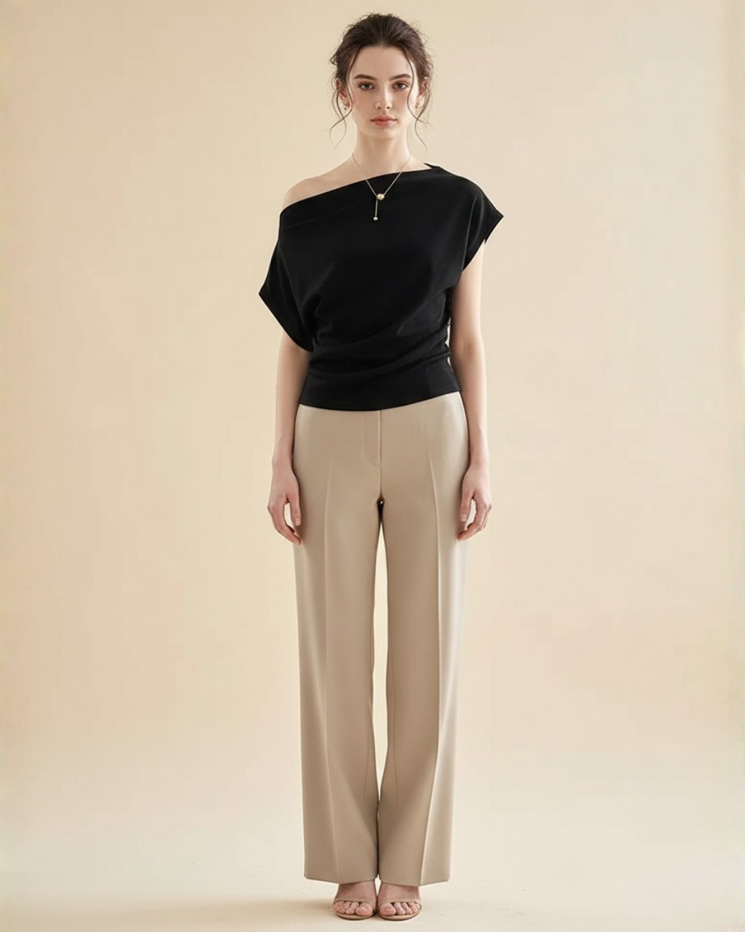 Women's Off-Shoulder Top – Elegant Relaxed Fit Blouse