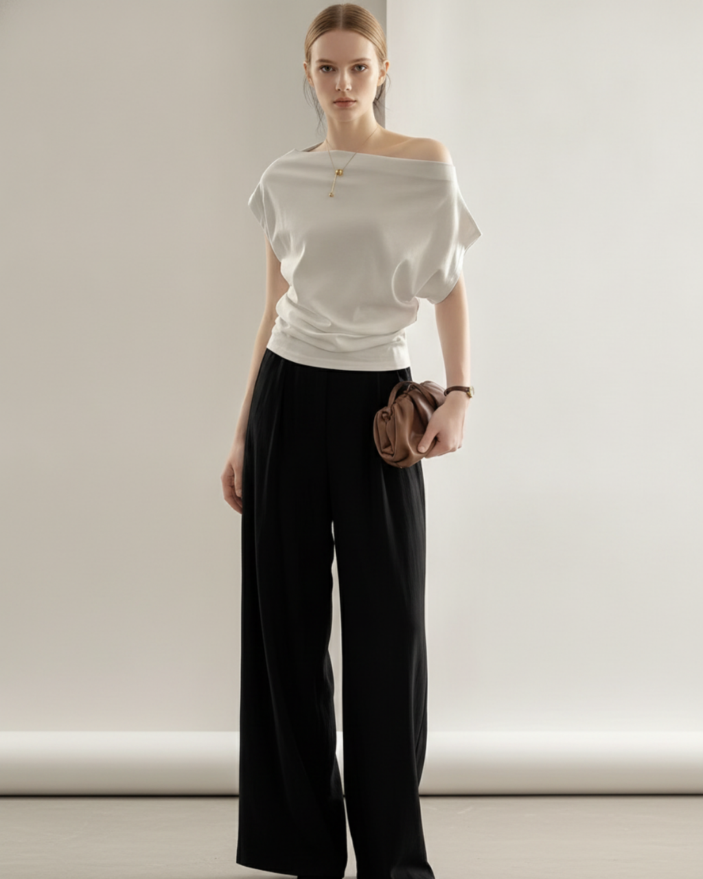 Women's Off-Shoulder Top – Elegant Relaxed Fit Blouse